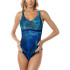 Bañador de Natación Aquarapid Costume Intero Mujer Azul Oscuro
