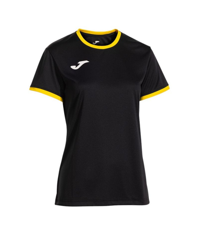 Camiseta Joma Combi Premium Negro Amarillo Mujer