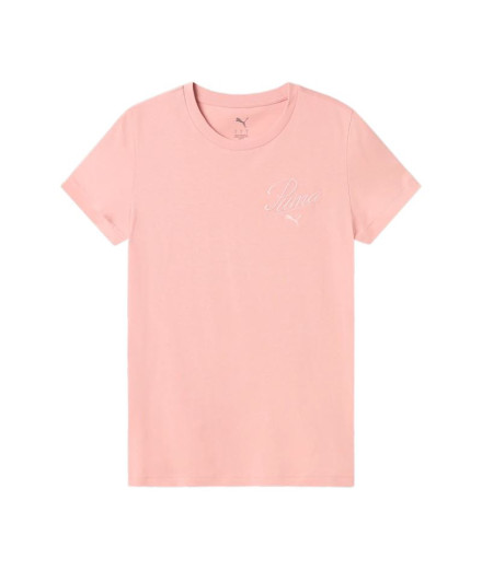 Camiseta Puma Essentials Script Mujer Rosa