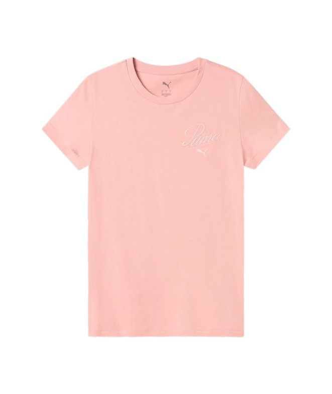 Camiseta Puma Essentials Script Mujer Rosa
