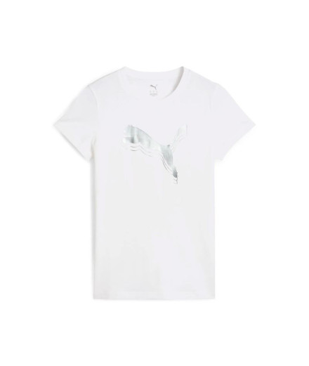 Camiseta Puma Essentials Metallic Mujer Blanco