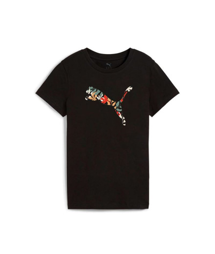 Camiseta Puma Graphics Floral Cat Mujer Negro