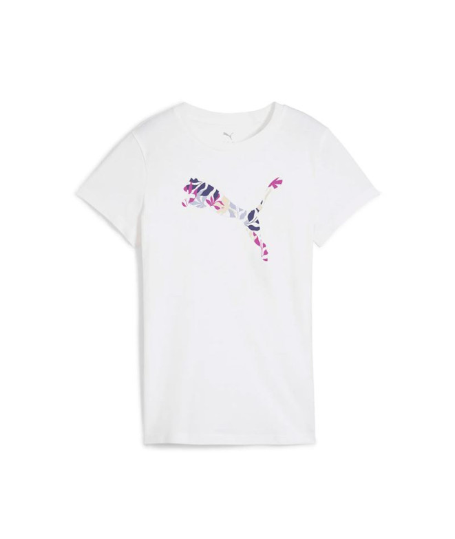 Camiseta Puma Graphics Floral Cat Mujer Blanco