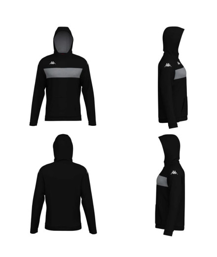 Sudadera Kappa Daccio Hombre Black/Grey Melange