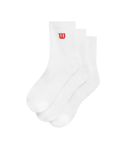 Calcetines de Tenis Wilson Quarter Top Sock Blanco Pack