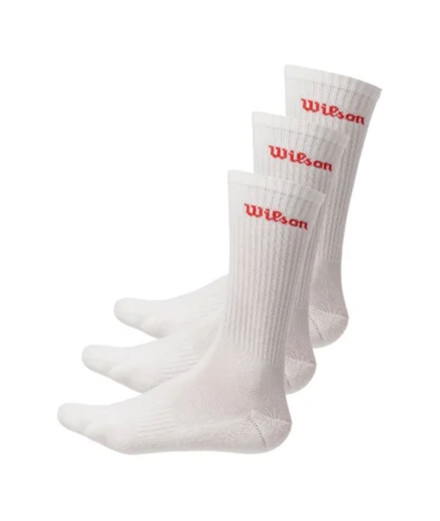 Calcetines de Tenis Wilson Crew Logo Sock Blanco Pack