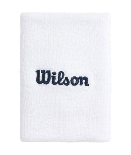 Muñequera de Tenis Wilson Wide Terry Wristbands Blanco