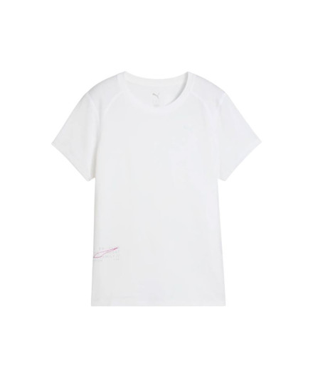 Camiseta De Running Puma Run Graphic Mesh Mujer Blanco