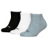 Calcetines Puma Plain Sneaker Infantil Gris/Blanco/Negro Pack