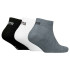 Calcetines Puma Plain Sneaker Infantil Gris/Blanco/Negro Pack