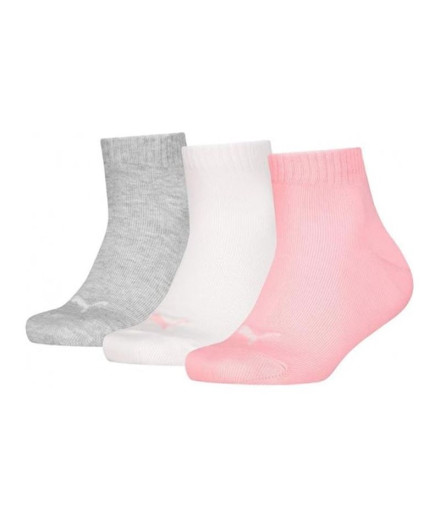 Calcetines Puma Infantil Gris/Blanco/rosa Pack