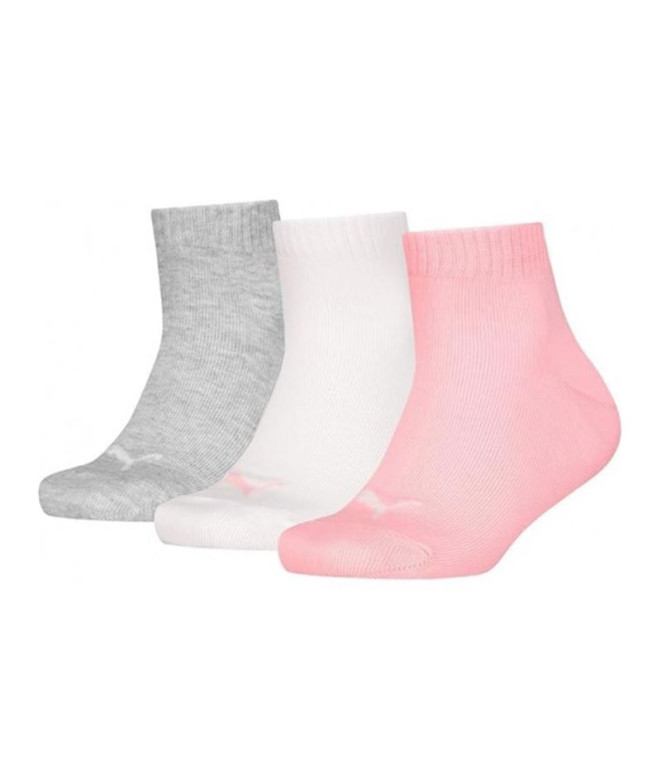 Calcetines Puma Infantil Gris/Blanco/rosa Pack