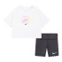 Conjunto Nike Nkg Swoosh Motion Bike Short Infantil Gris Blanco