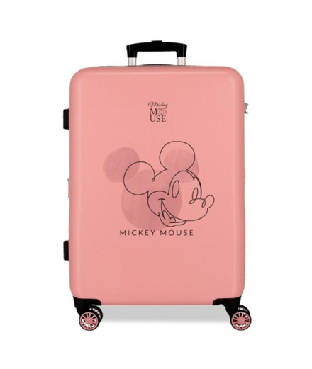 Trolley Disney Abs Suitcase 68Cm.4W. Mickey Outline Rosa