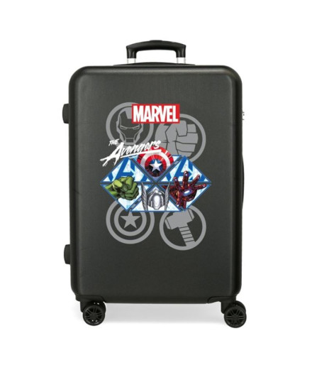 Trolley Marvel Abs 65Cm.4 Ruedas Avengers Heroes Negro
