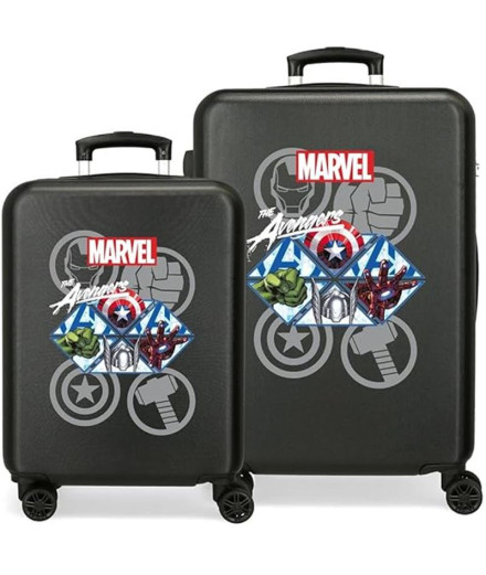 Set 2/Trolley Marvel Abs 55-65Cm.4 Ruedas Avengers Heroes...