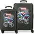 Set 2/Trolley Marvel Abs 55-65Cm.4 Ruedas Avengers Heroes Negro