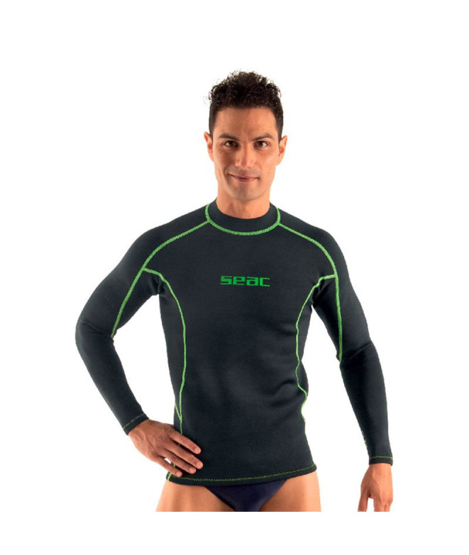 Camiseta En Neopreno Fit Long Negro Hombre 2 Mm...