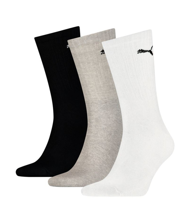 Calcetines Puma Crew 3P Blanco-Negro-Gris