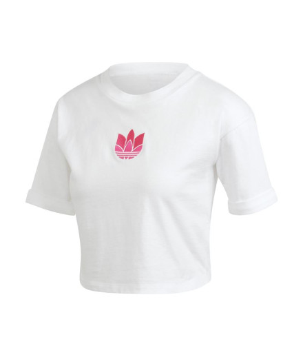 Camiseta adidas Adicolor 3D Trefoil blanco Mujer