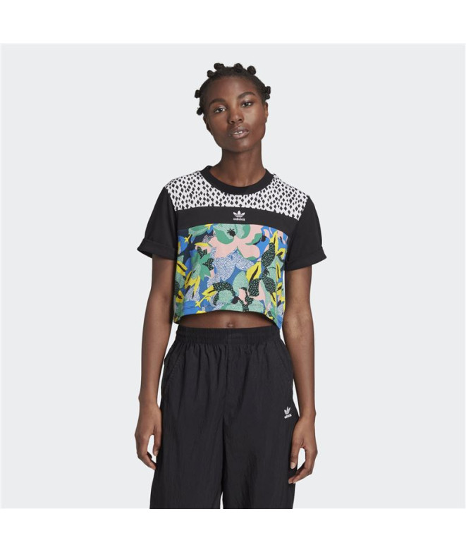 Camiseta adidas Cropped negro Mujer